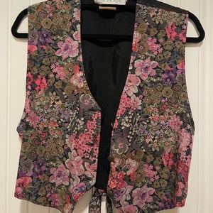 Floral Button Up Vest